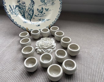 Set of 14 pots, snail shells in vintage French tableware (ref/232)