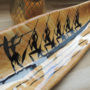 Grandjean-Jourdan in Vallauris Rare large canoe cup Africanist contemporary ceramic