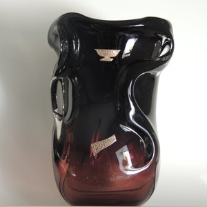 very beautiful art deco wave vase in glass Pierre Schneider in paris