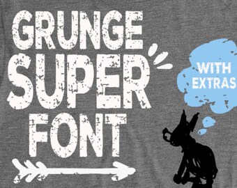 Shorts and Lemons, GRUNGE font, Now with numbers, font, vintage font, distressed Font, Clean Cutting or beautiful Printing! SVG Font, OTF