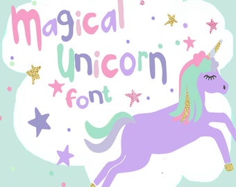 Unicorn font, unicorn svg, hand drawn font, unicorn svg, kids font, SVG, DXF, fun font, girly font, font svg, ice cream svg, sketched font