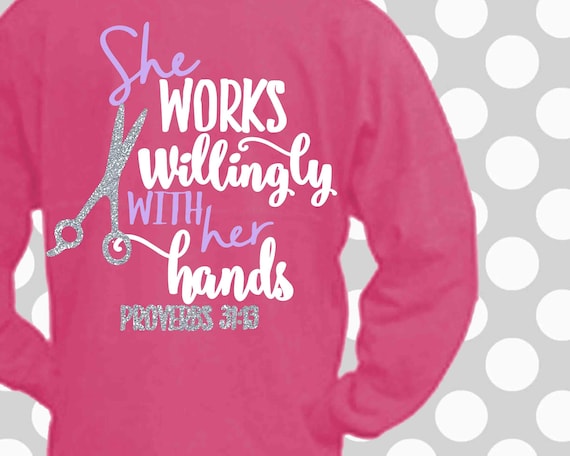Stylist Svg Salon Stylist Sayings Svg She Works Willingly Etsy