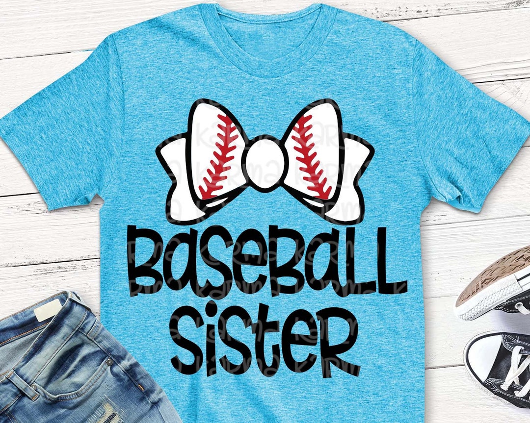 Baseball Sister Svg Baseball SVG Bow Svg Dxf Eps Cut Etsy