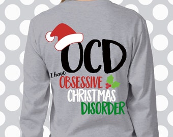 Funny christmas quote svg Elf hat svg Cut file DXF file Silhouette SVG file Christmas OCD Christmas shirt svg Santa hat svg