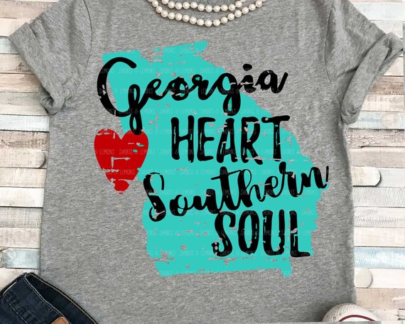 Georgia Heart Southern Soul SVG Georgia SVG Distressed Svg - Etsy