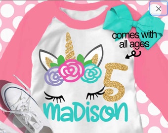 unicorn svg, girls birthday SVG, birthday, 1st, 2nd, 3rd, 4th, 5th, 6th, 7th, 8th, 9th, 10th, svg, dxf, eps, unicorn, birthday shirt, flower