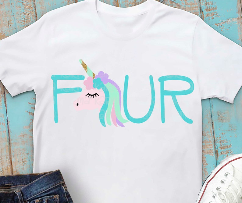 Download Fourth Birthday svg unicorn svg 4th birthday SVG four | Etsy