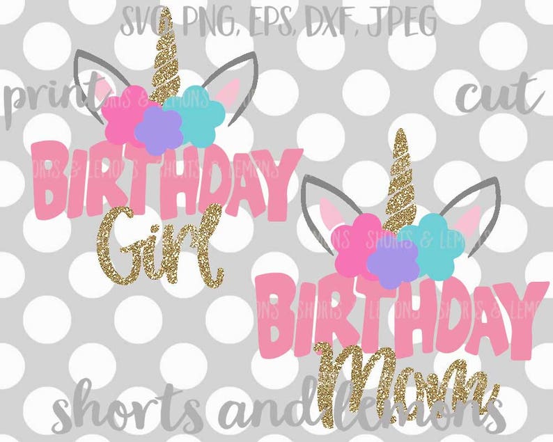 Download Unicorn svg Birthday girl svg birthday mom svg unicorn face | Etsy