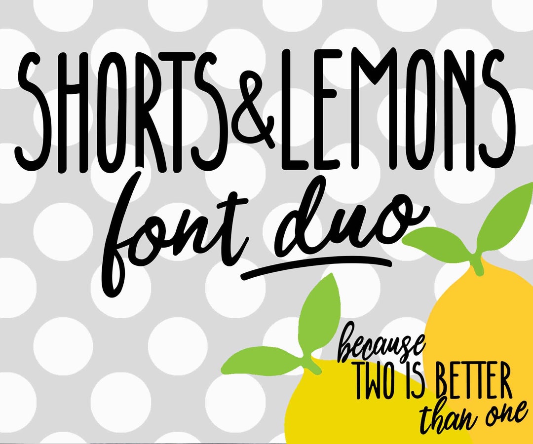 New Shorts and Lemons, Script Font Duo, Svg Font, All Caps Font, Script
