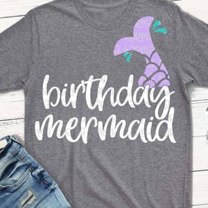 birthday mermaid svg, mermaid svg, birthday svg, Birthday girl, SVG, DXF, mermaid party shirt, girls svg, printable, iron on, digital