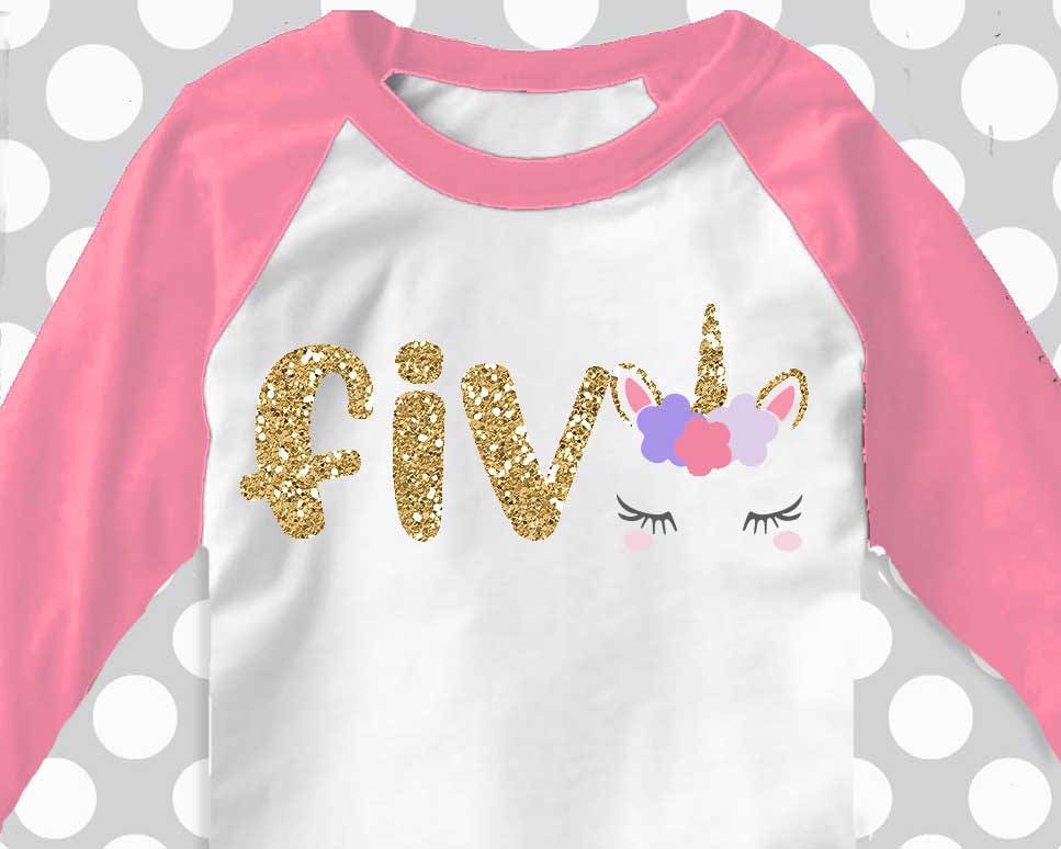 Download 5 svg unicorn Fifth Birthday svg 5th unicorn iron on | Etsy