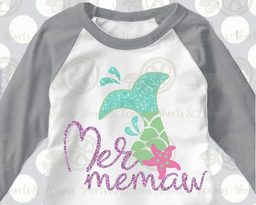 Download MERMAID svg Mer nana mer memaw svg mermaid party shirt | Etsy