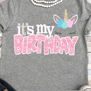 Unicorn svg, Unicorn face svg, It&#39;s my birthday unicorn, Birthday girl svg, SVG, DXF, unicorn birthday, girls svg, unicorn head svg, iron on