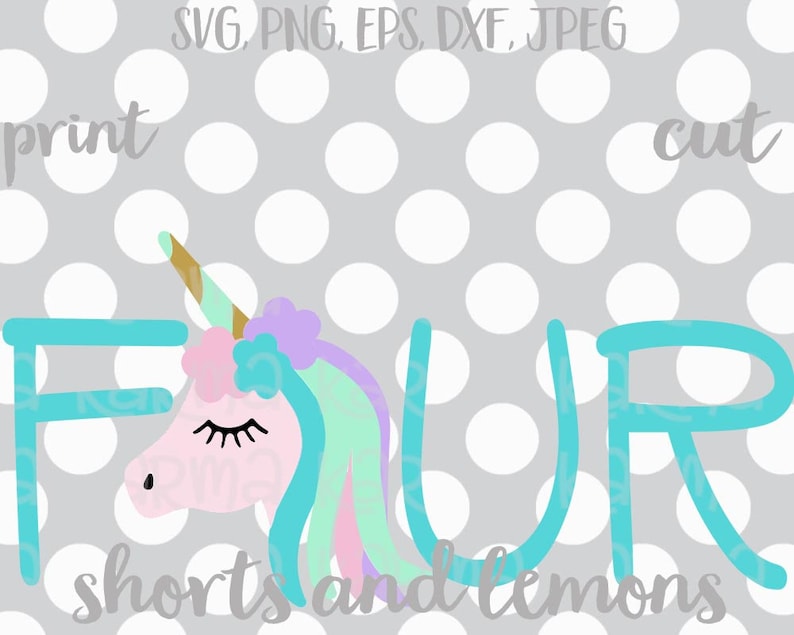 Download Fourth Birthday svg unicorn svg 4th birthday SVG four | Etsy