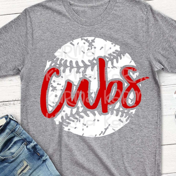 Cubs svg, Baseball svg, Cubs, baseball, distressed svg file, Download, shorts and lemons, shortsandlemons, commercial use, svg, dxf