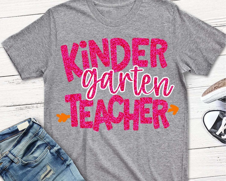 teacher svg, kindergarten teacher svg, kindergarten shirt, kinder svg, kindergarten, school svg, teacher, digital, shortsandlemons, DXF, image 1