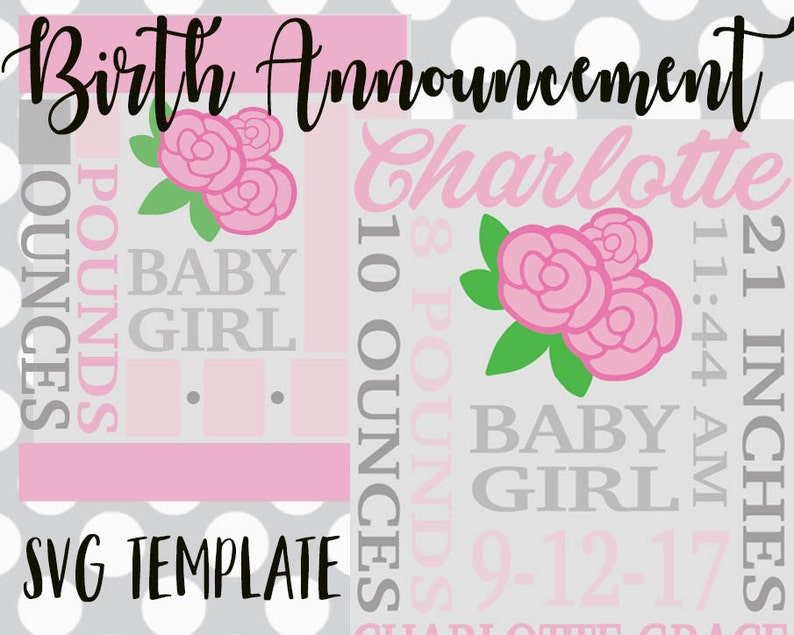 Download Birth Announcement svg Baby svg Frame Svg Baby gift | Etsy
