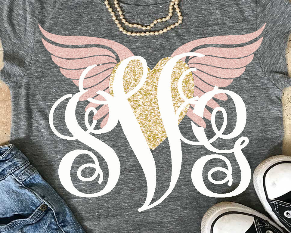 Wings svg heart svg angel wings svg design angel svg love Etsy