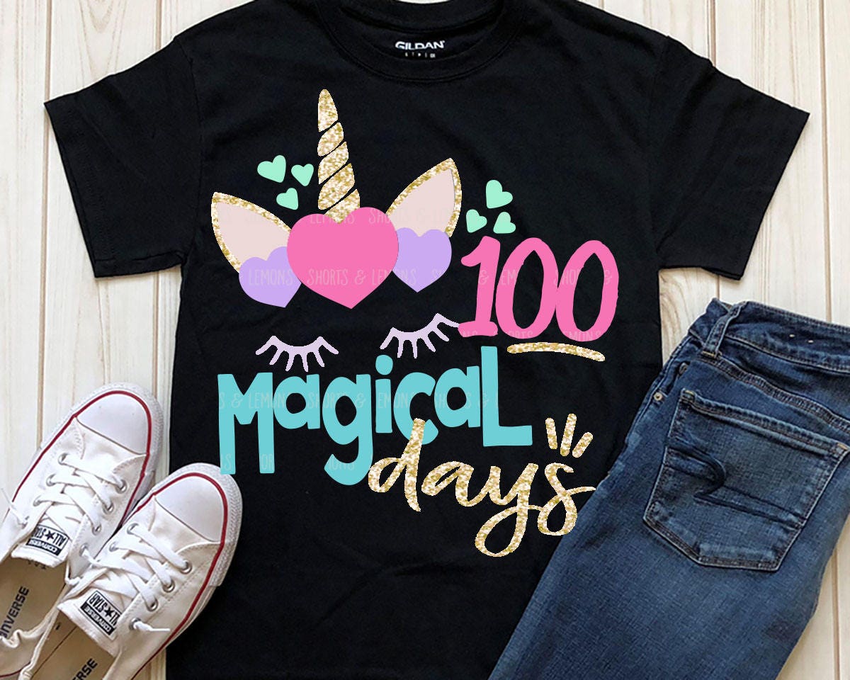 Download unicorn svg 100 magical days svg school 100 days SVG DXF | Etsy