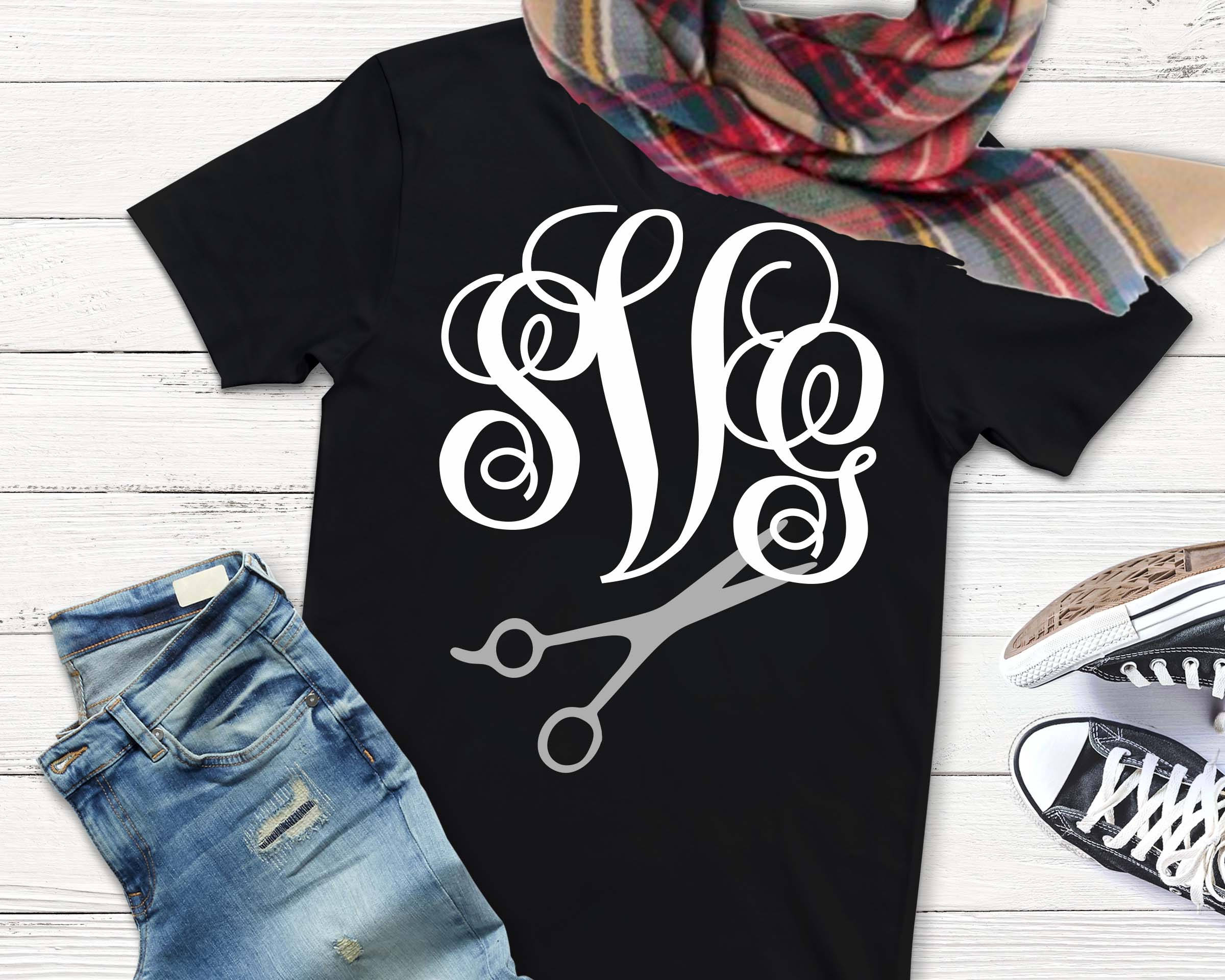 Download Stylist svg Scissors svg Stylist gift Scissors monogram | Etsy