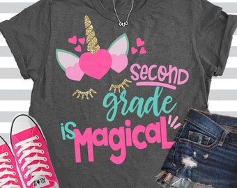 2 DAY sale!, second, SVG, 2ND grade svg, second grade, is Magical, unicorn, back to school, svgs, shirt, teacher, 2ND, shorts and lemons