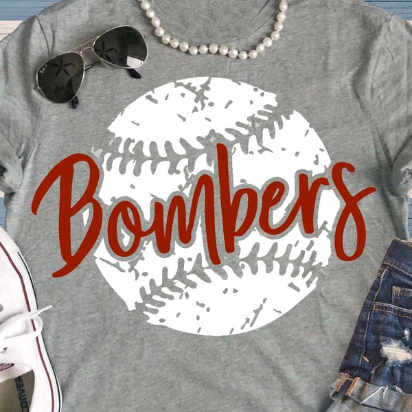 Bombers svg, Baseball svg, bombers baseball, distressed, bomber, shorts and lemons, shortsandlemons, grunge, svg, dxf, baseball mom svg