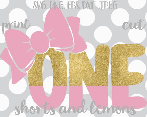 Download Bow svg First Birthday svg pink and gold first birthday ...