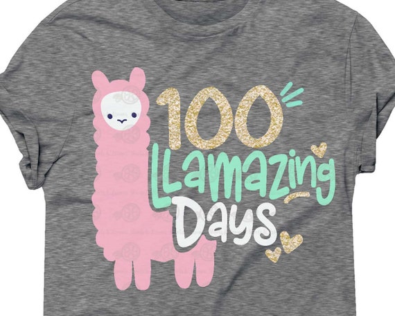 100 Days Svg 100th Day Of School Svg Llama Svg 100 Etsy