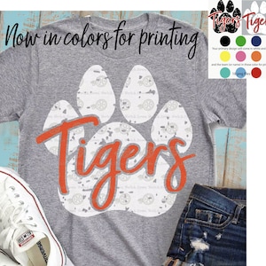 Tigers svg, paw svg, tigers grunge paw, tiger, NEW colors, shorts and lemons, tigers, shortsandlemons, sublimation, svg, shirt design,
