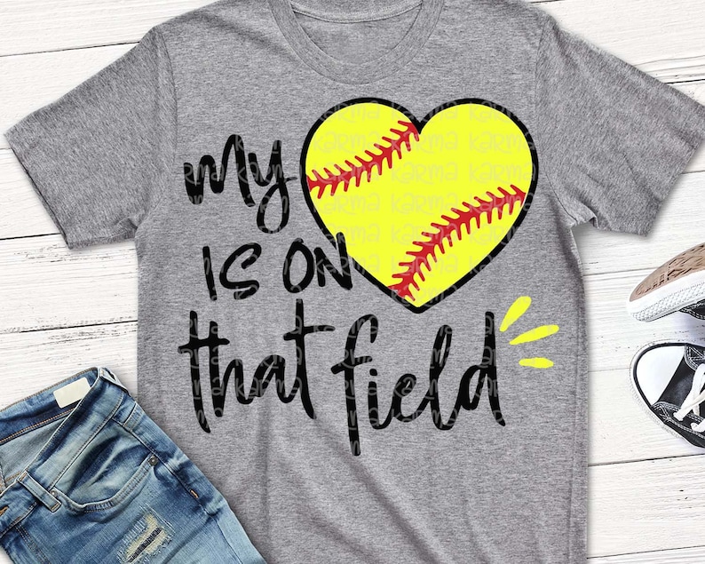 Download Softball svg softball Mom SVG my Heart is on that field ...