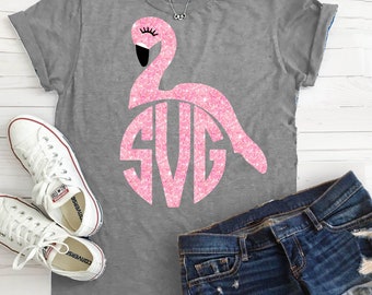 Flamingo svg, Flamingo party, Pineapples and flamingos party, DXF, flamingo cut file, birthday svg, monogram svg, birthday, flamingo, svg