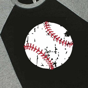 Baseball svg, baseball mom svg, grunge svg, vintage svg, Baseball svg files, shortsandlemons, distressed baseball, baseball shirt, clip art image 2