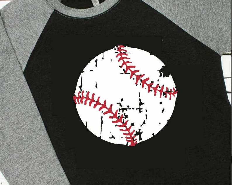 Baseball svg, baseball mom svg, grunge svg, vintage svg, Baseball svg files, shortsandlemons, distressed baseball, baseball shirt, clip art image 2