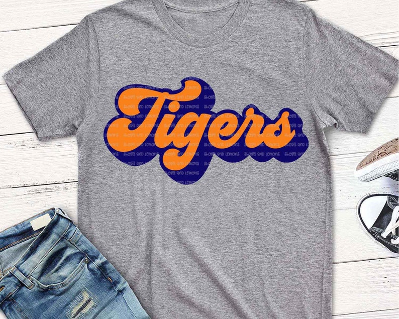 Tigers svg, retro svg, tigers dxf, eps, png, shorts and lemons, Baseball, svg files, shortsandlemons, football svg, png, silhouette image 1