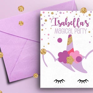 Unicorn Printable Birthday Set, Unicorn Invitations, Unicorn Party, Unicorn Clip art, Unicorn Birthday, High quality 300 dpi printables, png