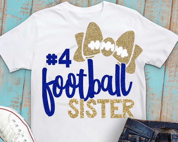 Football Sister Svg Football Svg Bow Svg Svg Sister Dxf Etsy