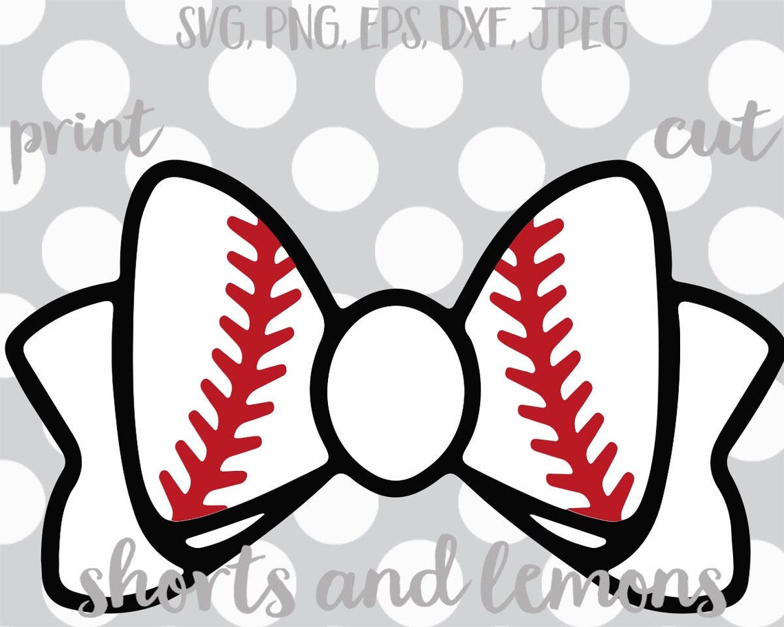 Baseball SVG Baseball Bow Decal Cut File Baseball Shirt Etsy