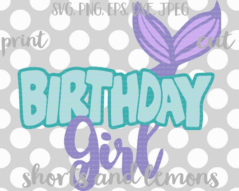 Download Mermaid svg Mermaid birthday Birthday girl Mirrored | Etsy