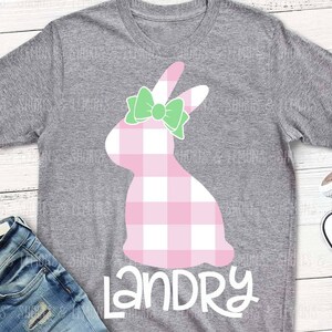 Easter svg, Bunny svg, Plaid bunny svg, Girls easter svg, rabbit svg, Plaid svg, DXF, EPS, iron on, digital download, easter, eps, dxf, kids