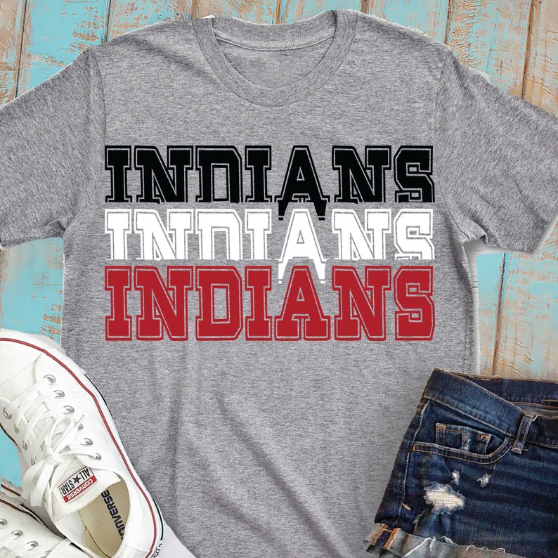 Indians svg, stacked svg, Indians svg, go Indians svg, dxf, eps, png, shorts and lemons, svg file, shortsandlemons, football, cricut image 1