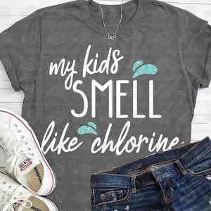 Swim Mom svg, my kids smell like chlorine svg, baseball svg, est svg, swimming quote, dxf, svg, png, shortsandlemons, instant download