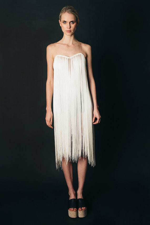 Ivory Fringe Dress - Burning Man Clothing Women - Festival Clothing Macrame  Dress - off White Macrame Fringe Dress - Unique Coachella Dress - Etsy