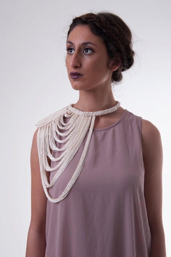 White One Shoulder Fringe Dress