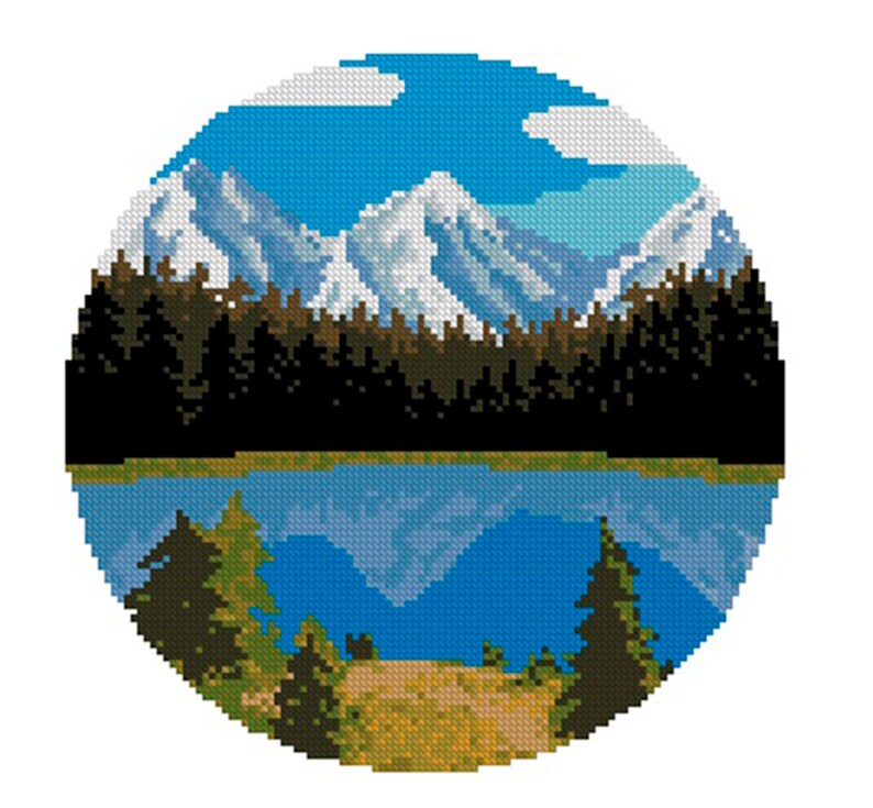 Lake cross stitch pattern North Cross stitch pattern Etsy