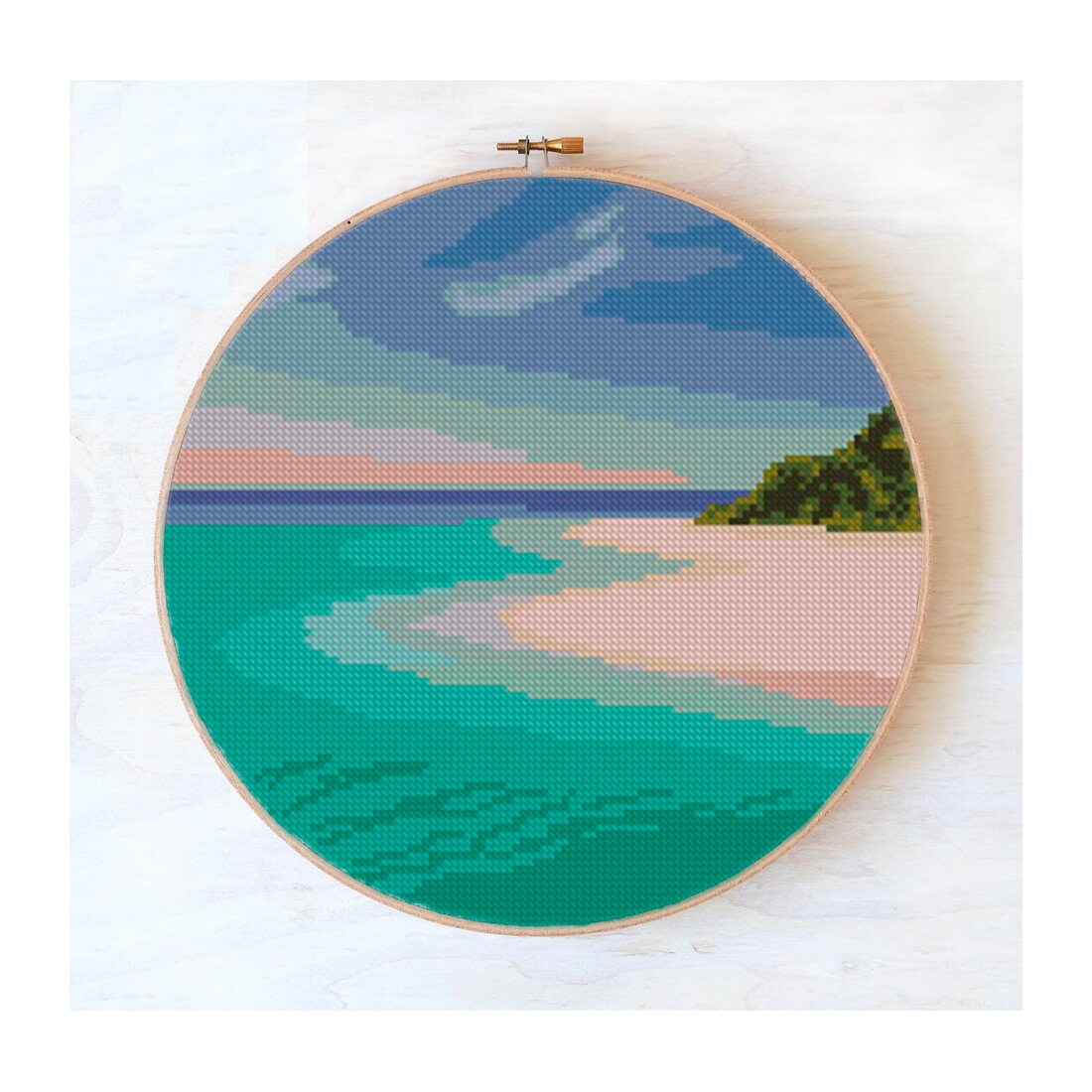 Ocean cross stitch pattern beach Cross stitch pattern | Etsy