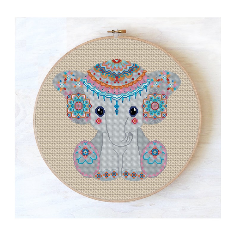 Craft Supplies Tools Elephant Silhouette 281 Ornament Elephant Modern Cross Stitch Pattern Geometric Cross Sttich Grey Elephant Cross Stitch Pattern Pdf Kits How To