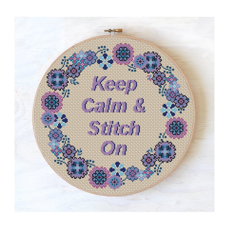 Keep Calm and Stitch on Cross Stitch Pattern PDF Ornament Etsy