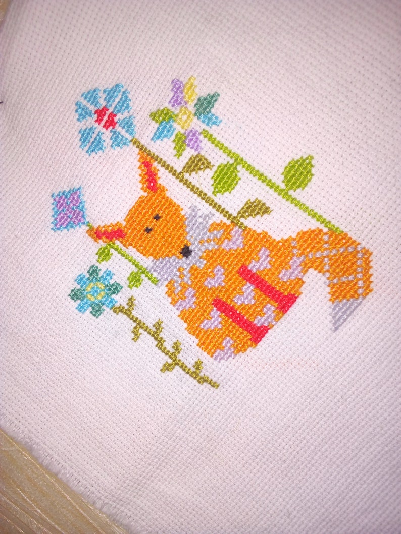 Funny Cross Stitch 242 Fantasy Fox Cross Stitch Pattern Small Pattern Floral Pattern Cute Flowers Fox Nursery Design Sewing Fiber Sewing Needlecraft Deshpandefoundationindia Org