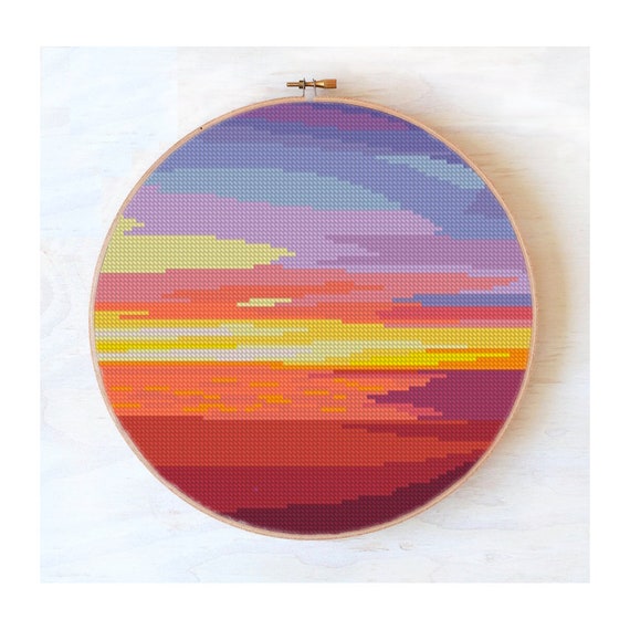 Sunset Cross Stitch Pattern Nature Landscape Cross Stitch Etsy