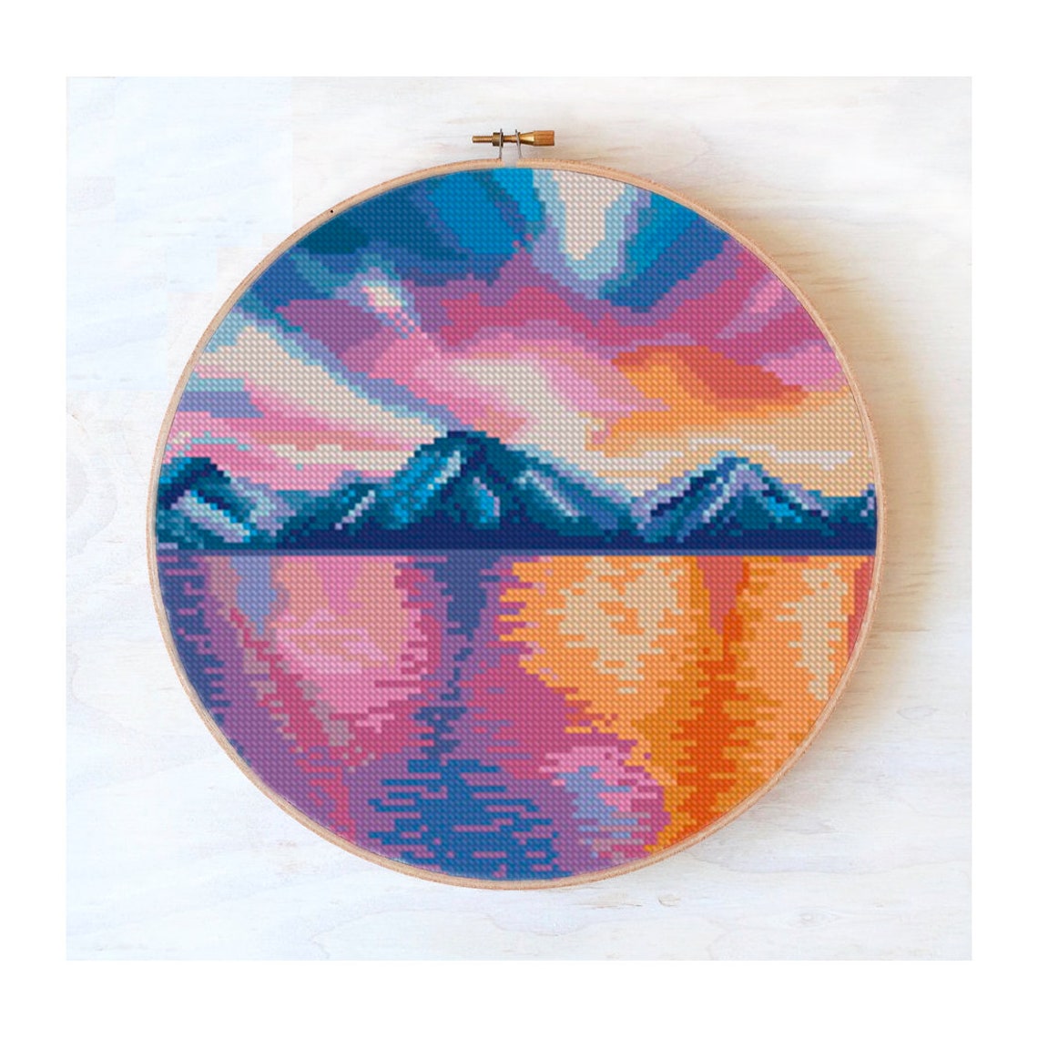 Cross stitch pattern landscape sunset cross stitch PDF Etsy